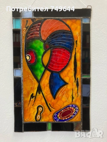 Картина върху стъкло с витражна рамка., снимка 2 - Картини - 53411190