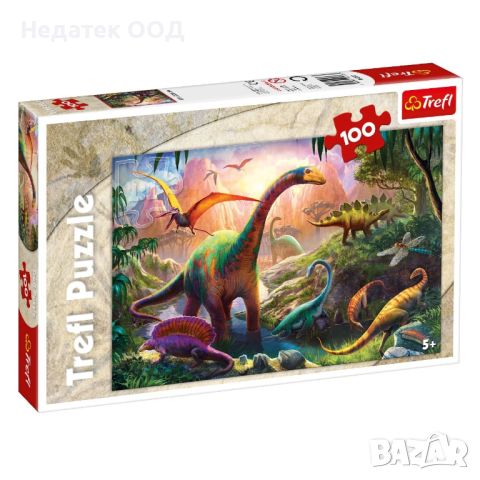 Пъзел, Trefl, Динозаври в гората, 100 части, снимка 1 - Игри и пъзели - 46393281