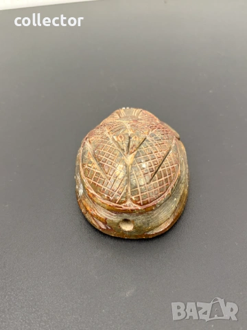 Скарабей / бръмбар от стеатит / камък. №7845, снимка 6 - Антикварни и старинни предмети - 53096790