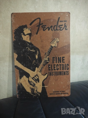 FENDER since 1946 Fine Electric Instruments-метална табела (плакет), снимка 6 - Китари - 53518146