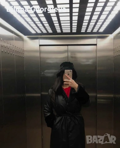 Дамско дълго кожено палто, снимка 5 - Палта, манта - 53191221