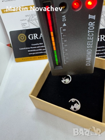 Сребърни обеци с мойсанит (Диамант) 0.8 карата, снимка 12 - Обеци - 52844709