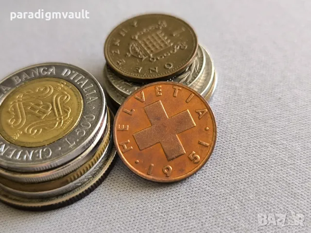 Монета - Швейцария - 2 рапен | 1951г.; серия B, снимка 2 - Нумизматика и бонистика - 50061272