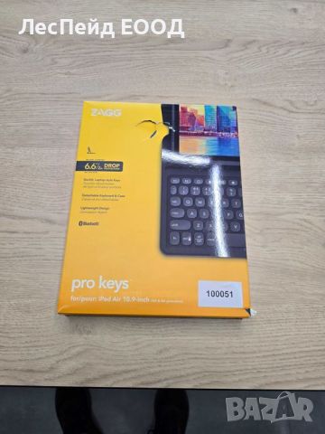 Клавиатура ZAGG, Keyboard Pro Keys, Apple iPad Air 10.9, Black/Gray, снимка 1 - Клавиатури и мишки - 46754843