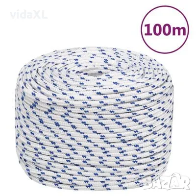 vidaXL Въже за лодка бяло 10 мм 100 м полипропилен (SKU:152296), снимка 1 - Други инструменти - 49330027