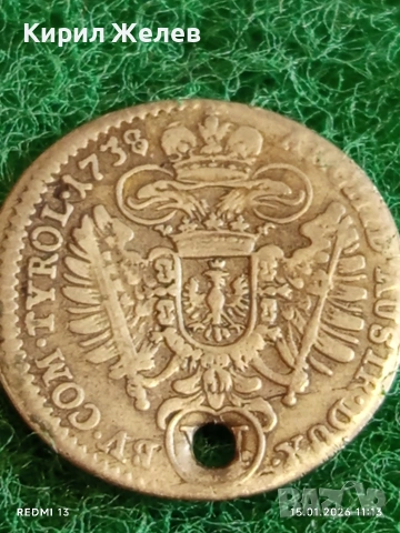 Сребърна монета 6 кройцера 1738г. Карл шести Австрия за КОЛЕКЦИЯ 52936, снимка 7 - Нумизматика и бонистика - 53106526