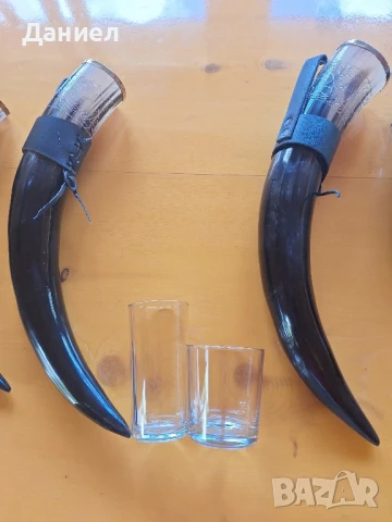 Викингски рог за пиене XXXXL с кожен кобур, снимка 6 - Декорация за дома - 50842793