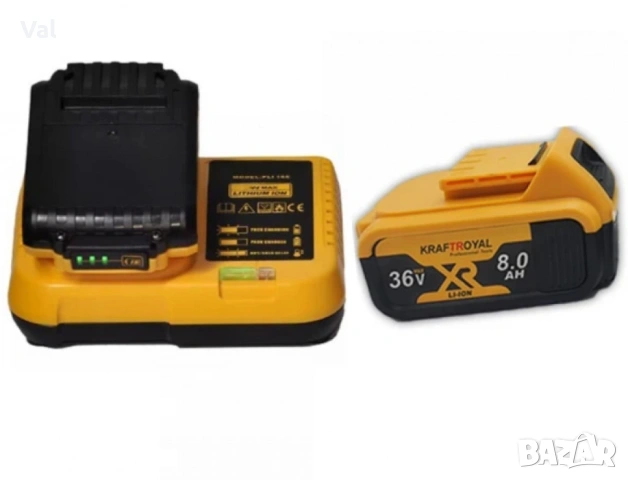 Комплект акумулаторен ъглошлайф 36V 8,0 Ah + 2 батерии и зарядно в куфар, снимка 5 - Ъглошлайфи - 53690188