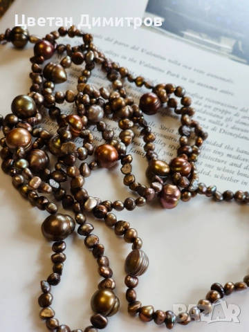 много ДЪЛГО ретро колие / наниз от  истински барокови перли, снимка 7 - Колиета, медальони, синджири - 53269828