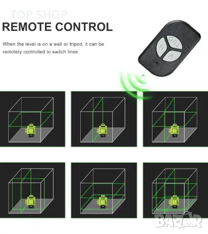 STANEW 4 x 360° лазерен нивелир, самонивелиращ се зелен лазерен нивелир 4D 16 линия зелена лазерна, снимка 4 - Гедорета - 48934929