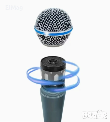 Метална решетка (глава) за микрофон, снимка 3 - Микрофони - 53611155