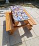 Градински пейки с маса за деца до 5г., снимка 1 - Градински мебели, декорация  - 45795478