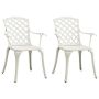 vidaXL Градински столове, 2 бр, лят алуминий, бели(SKU:315569, снимка 1 - Градински мебели, декорация  - 45339816