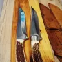 Ловни масивни ножове с дръжки от еленов рог, снимка 7