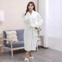 Дамски хотелски халат, класически, удобен, топъл, с връзки, мек, бял, снимка 1