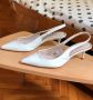Обувки ZARA на ток, с отворена пета, бели., снимка 1 - Дамски елегантни обувки - 45949151
