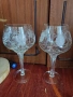 Комплект два броя кристални чаши за вино снежна гравировка, снимка 2