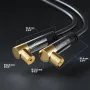 CableDirect – 2x 4K Коаксиален кабел, TV кабел 90° ъглови конектори – TV кабел с устойчиви на счупва, снимка 3