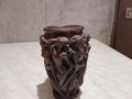 Art Nouveau Design Nympes ваза винтидж от патинирана теракота Н-230х80мм и ги 50х 55, снимка 1