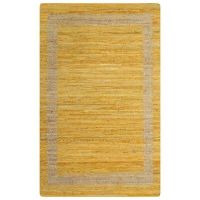 vidaXL Ръчно тъкан килим от юта, жълт, 160x230 см（SKU:133733, снимка 1 - Килими - 45508954