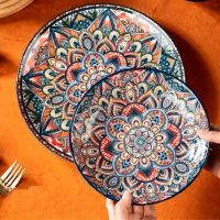 Комплект чинии ръчно оцветени в стил Бохемия , снимка 1 - Чинии - 45366284