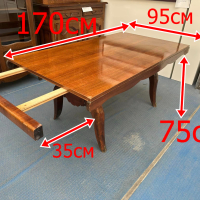 061   трапезна разтегателна маса от масивно дърво (дърворезба) 170/95 см -цена 184 лв -95см широка ,, снимка 2 - Маси - 45008377