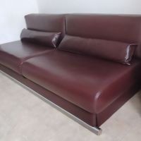 Нов луксозен диван тройка, естествена кожа, разтегателен., снимка 3 - Дивани и мека мебел - 45428741