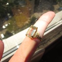 Сребърен пръстен със зелен аметист 13x8мм, 4гр., снимка 3 - Пръстени - 45403581