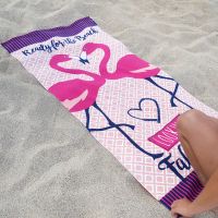 4758 Плажна хавлия Розово фламинго плажна кърпа, снимка 2 - Хавлиени кърпи - 45447780