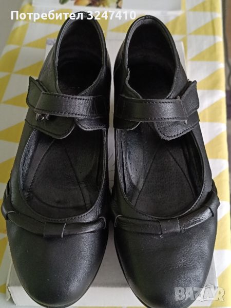 Дамски черни обувки от естест.  кожа. Р-р 39. Цена 10 лв., снимка 1