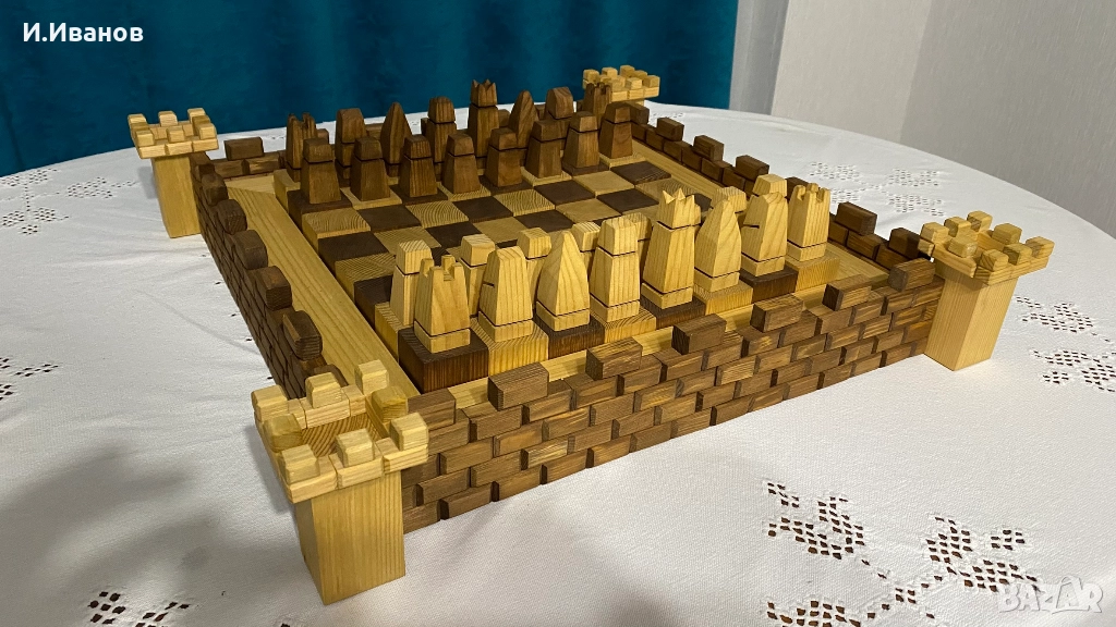 ШАХ дървен, ръчна изработка, снимка 1