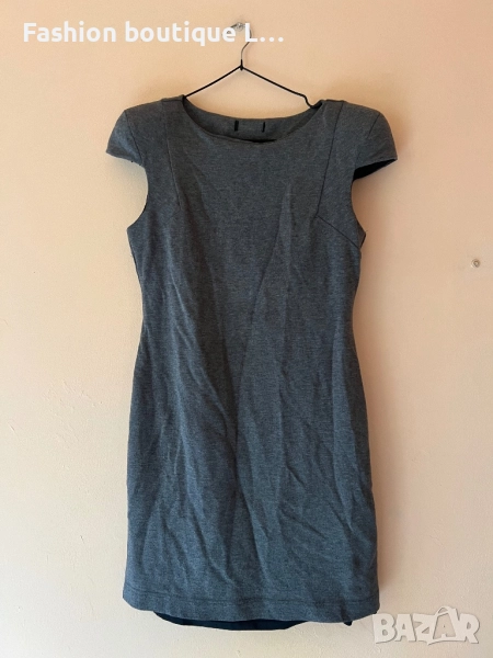 Сива рокля от материята модал и ръкави капаци с подплата подходяща за есента и зимата 38 размер 🩶🩶, снимка 1