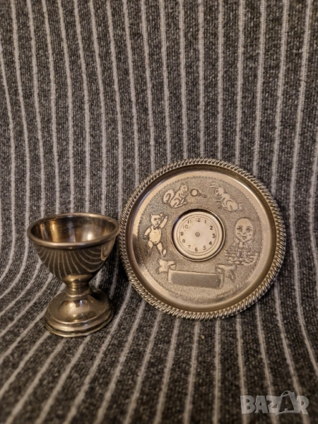 Посребрен подаръчен комплект за бебе Seba за персонализиране, снимка 1