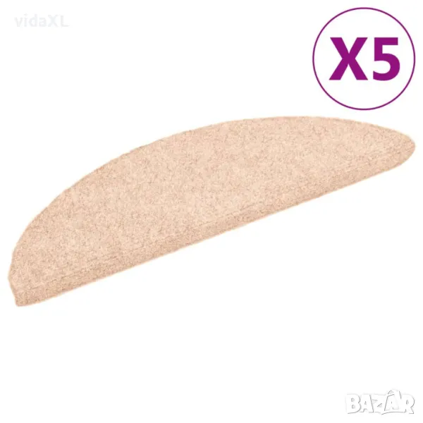 vidaXL Самозалепващи стелки за стъпала, 5 бр, кафяви, 56x17x3 см（SKU:149674）, снимка 1