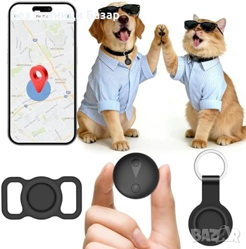 Нов GPS тракер за куче и котка без месечни такси Bluetooth за домашни любимци iOS Android, снимка 1