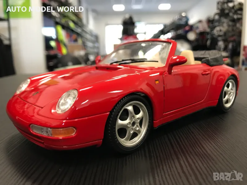 Метална колекционерска количка PORSCHE 993 CABRIOLET 1991г. 1:18 НОВА, снимка 1