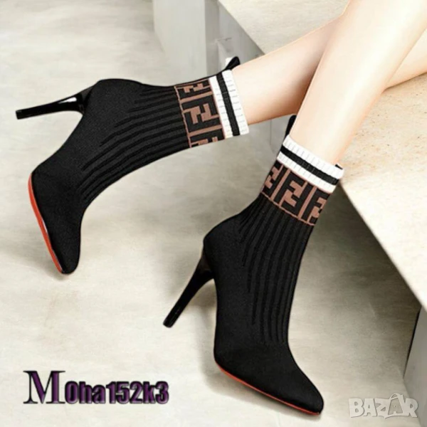 дамски боти на ток fendi balenciaga, снимка 1