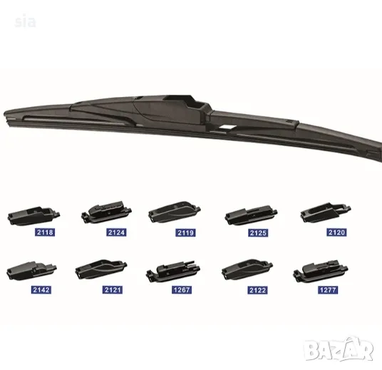 Задна чистачка+ накрайници, 40см, Чистачка банан, универсална- 16", снимка 1