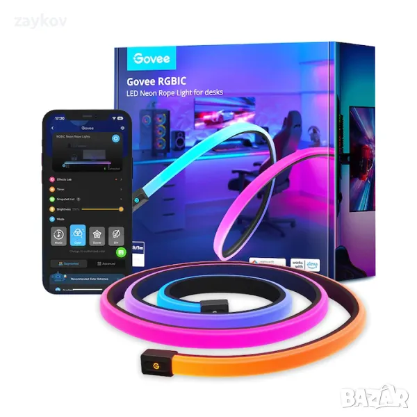 Смарт RGBIC LED лента Govee Neon Rope Lights H61C3, Wi-Fi, Bluetooth, снимка 1