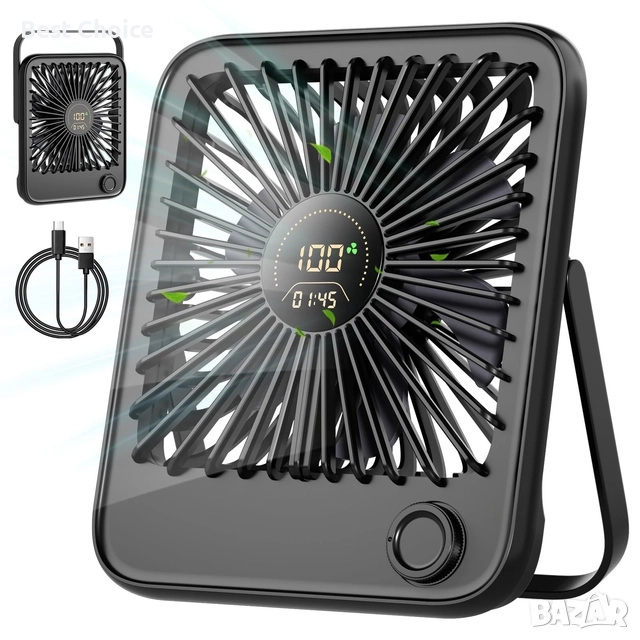 Акумулаторен преносим вентилатор - USB настолен вентилатор, снимка 1