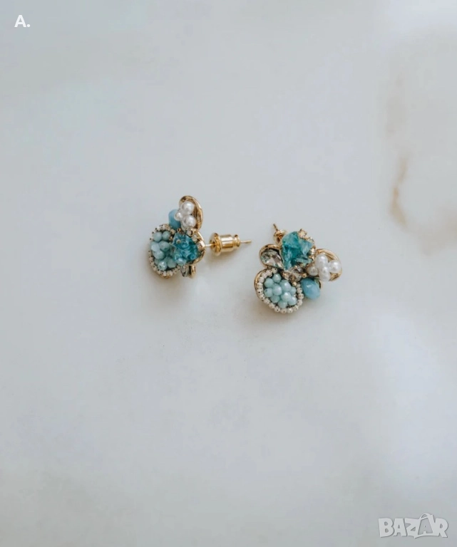 Фини обеци в изумрудено зелено, снимка 1