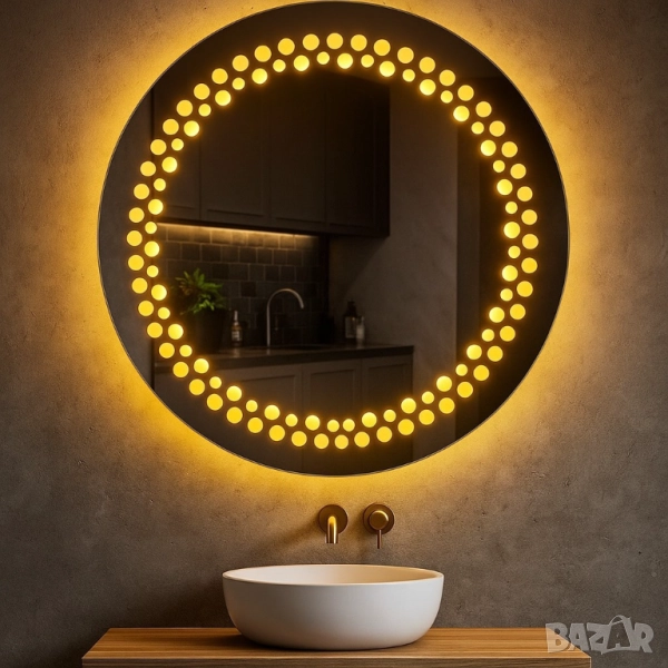 Луксозно огледало с LED осветление и сензорна технология, снимка 1