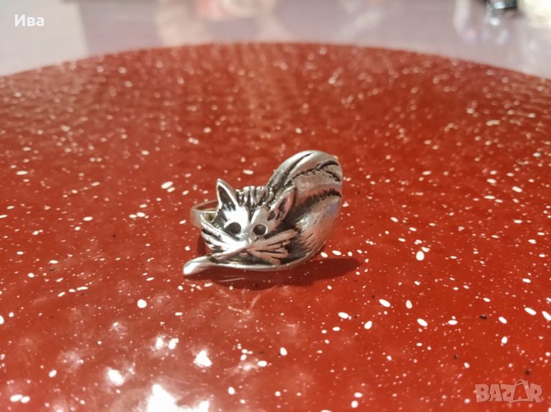 Сребърен пръстен "Котка", снимка 1
