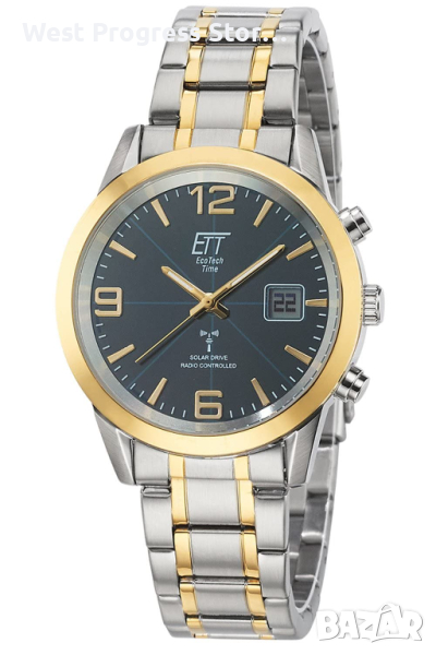 ETT Соларен Мъжки часовник Аналогов с цифрова дата, неръждаема стомана, снимка 1
