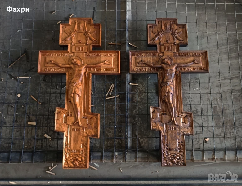 Дърворезбован кръст / разпятие, снимка 1