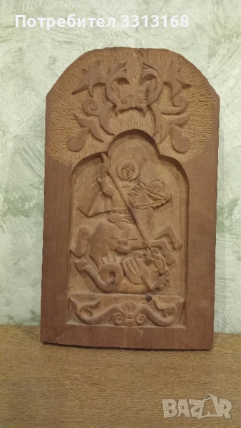 Дърворезба Икона Свети Георги , снимка 1