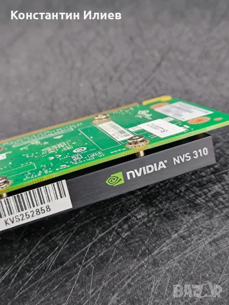 Nvidia NVS 310, 512 MB DDR3, 64-bit, 2 DisplayPort, PCI Express 2.0 x16, Low Form Factor
 , снимка 1