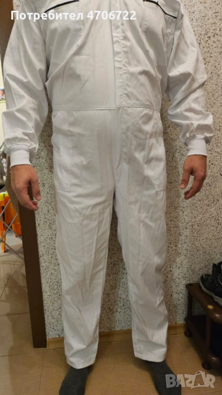 Бял летен работен гащеризон – размер XL, снимка 1