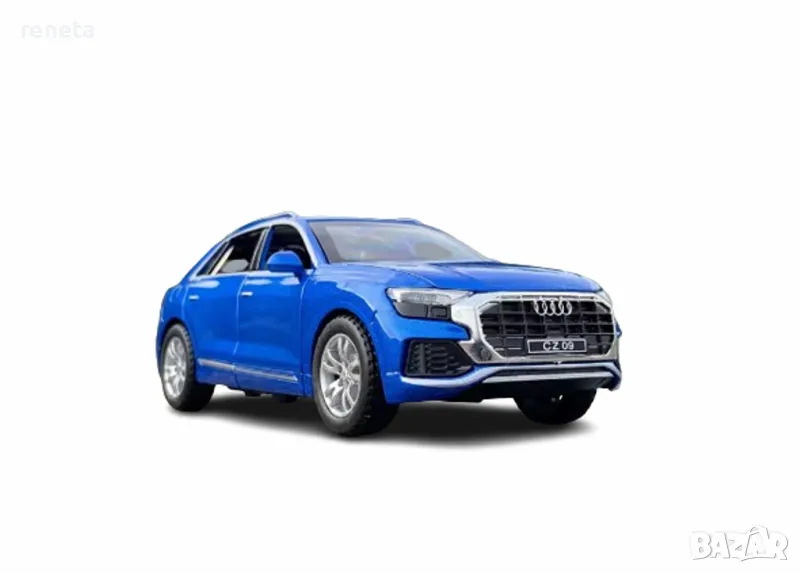 Играчка Кола, Тип AUDI Q8, Метален, Звук и светлина, Син, 1:32, Без кутия, снимка 1