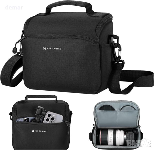 K&F Concept малка чанта за камера през рамо DSLR/безогледални, черна, снимка 1